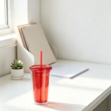 校园出行标配 A5 书本透明单层扁塑料杯中小学生校外活动便携饮水
