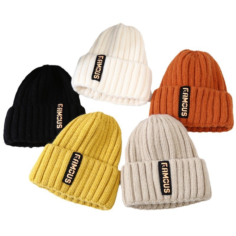 Vertical Label Cross Border Men And Women Large Autumn Winter Fashion Internet Celebrity Warm Ear Protection Knitted Hat_voghion.com