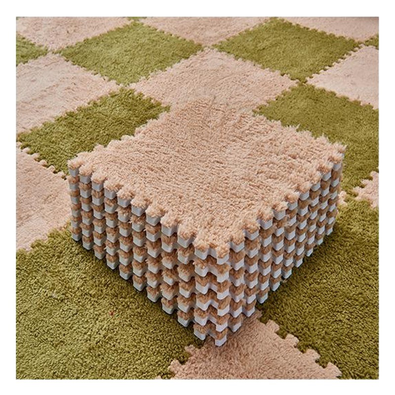 Spliced Carpet Bedroom Full Household Square Puzzle Floor Mat Plush Surface Eva Foam Floor Mat Tatami Mat