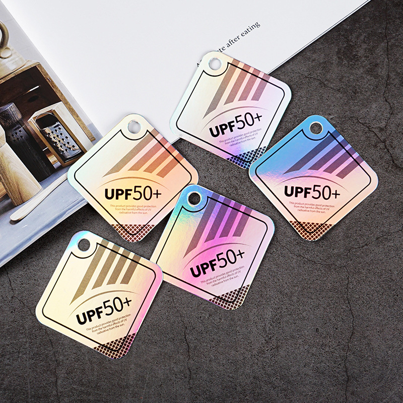 厂家直销镭射标签服装吊牌儿童玩具吊卡各种异型卡片免费设计