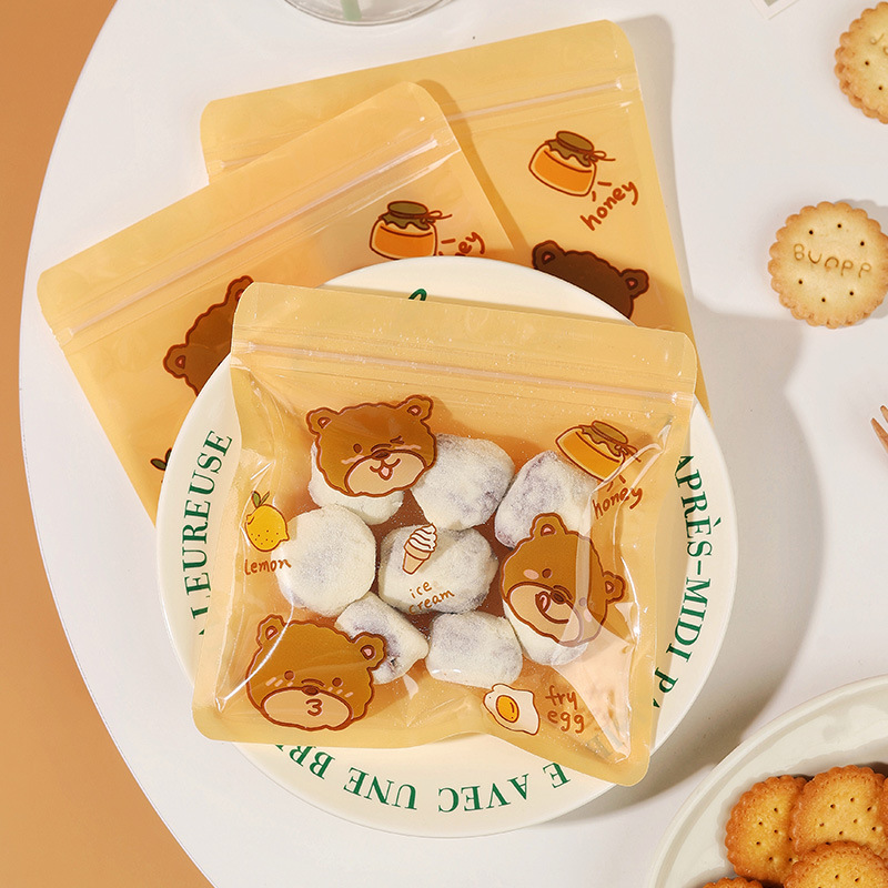 Bolsa de embalaje crujiente de copo de nieve de Navidad, bolsa con cremallera de caramelo, bolsa de caramelo ziplock, bolsa de galletas de turrón de grado alimenticio