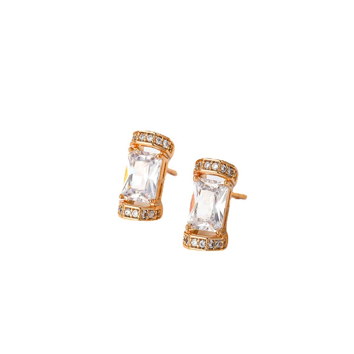 Pendientes Geométricos Simples de la Serie de Piedras Preciosas Coloridas de Xuping Jewelry para Mujer, Pendientes Cuadrados Retro Modernos