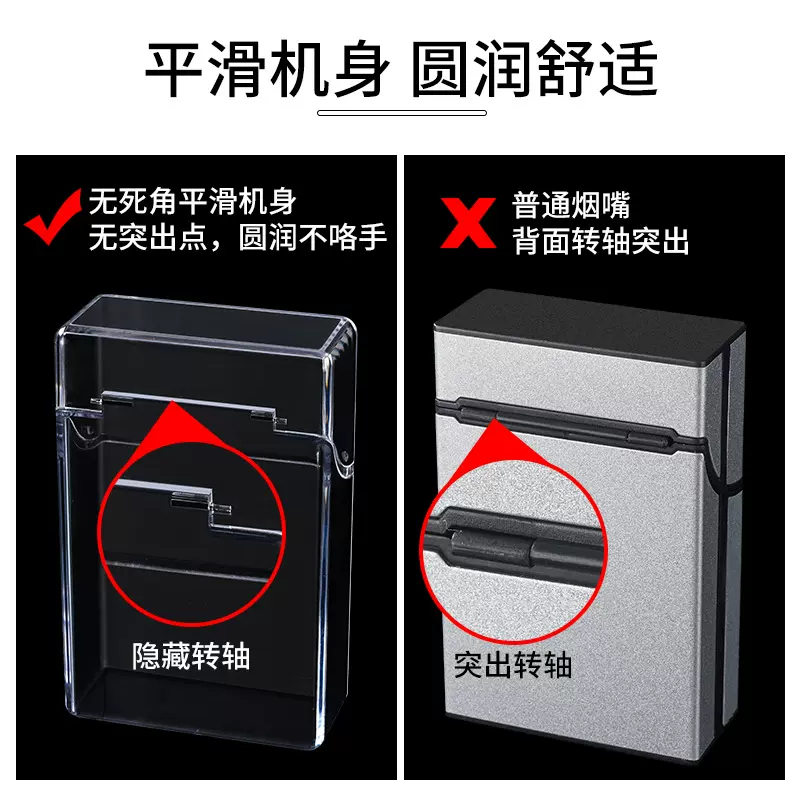 新款透明烟盒大容量20支粗烟整包烟盒纯烟盒防潮抗压厂家批发跨境
