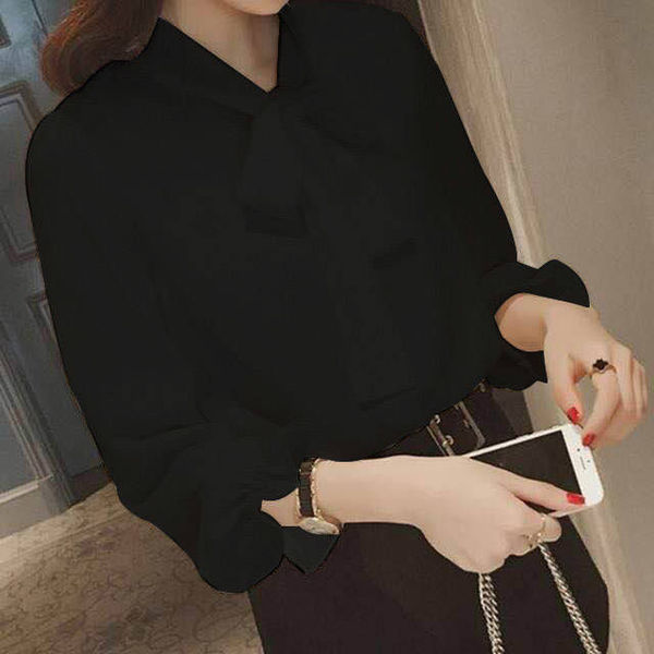 Shiffon summer shirt with bow