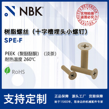 NBK SPE-F 十字槽peek制埋头树脂小螺钉 塑料螺丝 紧固件厂家