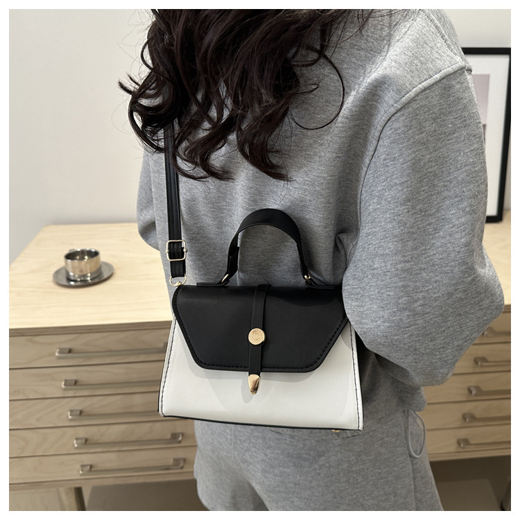 Women's Small Pu Leather Color Block Classic Style Square Magnetic Buckle Crossbody bag BAX display picture 31