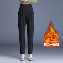 时尚宽松加绒哈伦裤女2025年秋冬季新款韩版小脚裤气质老爹休闲裤