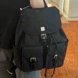 高品质欧美降落伞双肩包尼龙防水旅行TB休闲背包磁扣翻盖抽绳跨境