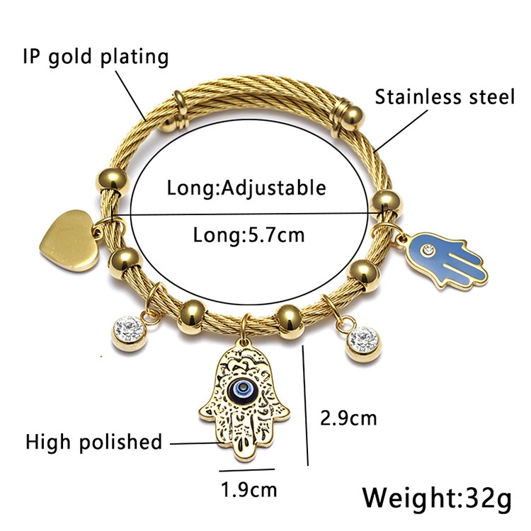 Artificial Gemstones, Shell Inlay Material Ethnic Style Star Stainless Steel Hollow Out Artificial Gemstones Bangle 1 Piece
