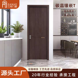 工厂批发加厚多层夹板碳晶室内房间门办公室实木烤漆降噪生态木门