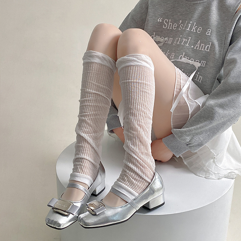 Primavera y verano delgada pila de calcetines para mujeres protección solar barril de ballet gris pila jk manga manga de piernas japonesas