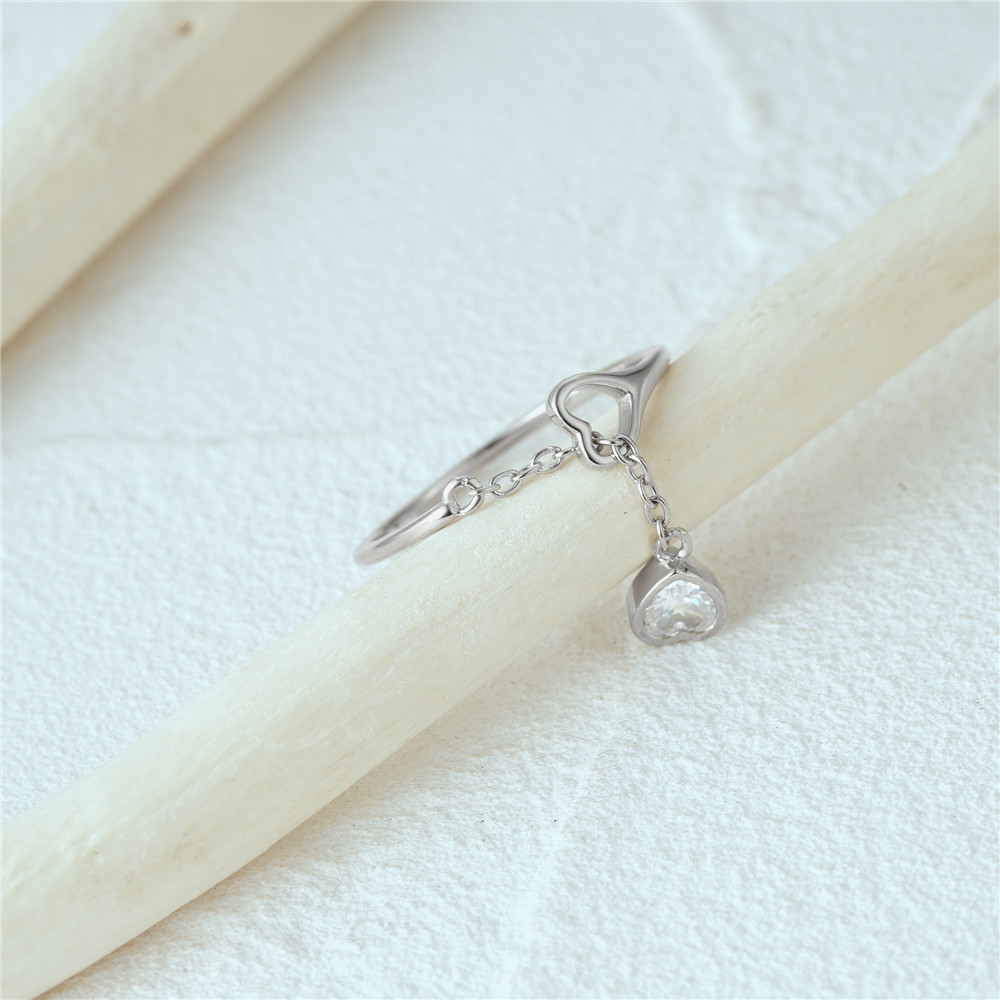 4g Weight Zircon Inlay Material Open Rings Classification Adjustable Ring Size 1 Piece Quantity Daily Occasion 925 Sterling Silver Material Geometric Pattern Women's Gender Plating, Inlay Design Simple Style Style 925 Sterling Silver Zircon Geometric Open Rings 32