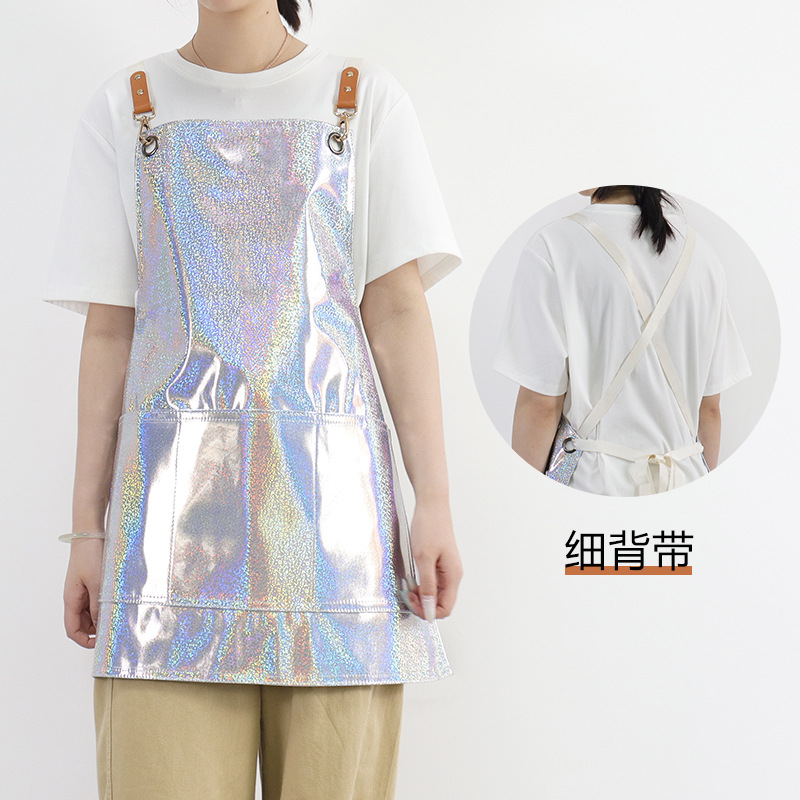 Correas cortas y delgadas de color mágico plateado