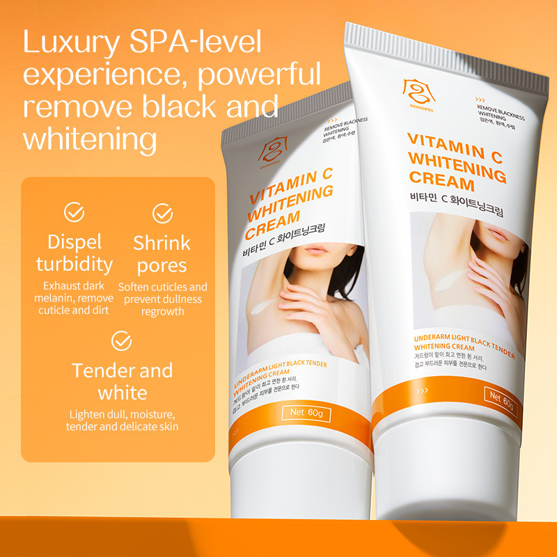Comercio exterior transfronterizo VC en inglés crema blanqueadora de axilas Gongpei crema para el cuidado del cuerpo de piel suave blanca y negra clara al por mayor