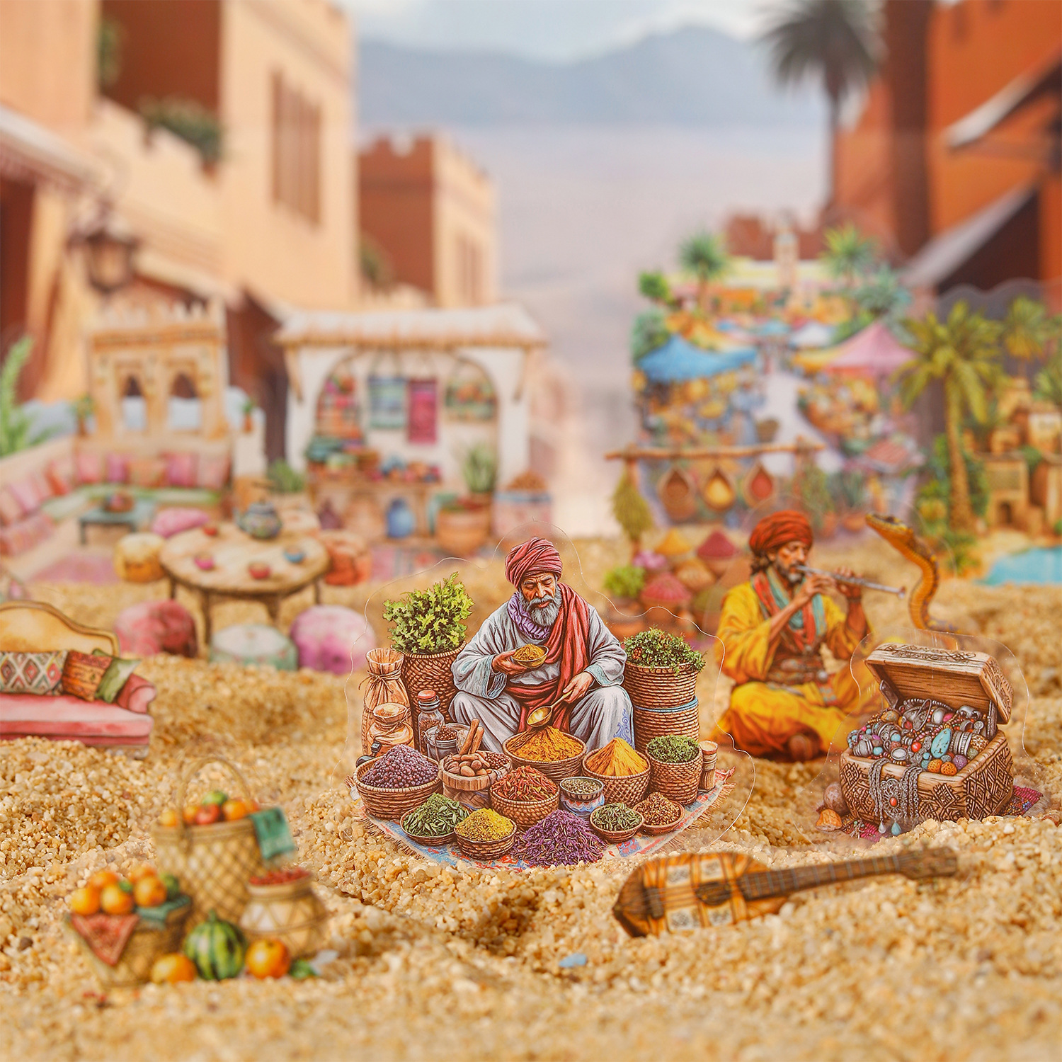 Paquete de pegatinas de buen día, pegatinas de paisajes de viajes exóticos, collage de decoración de bricolaje de cuenta de mano retro