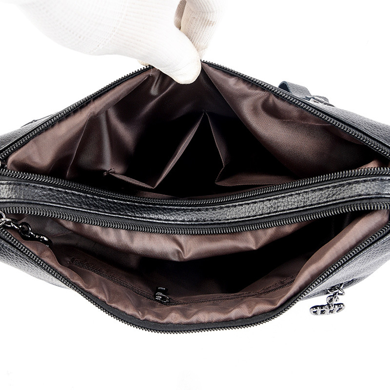 2024 Genuine Leather Women's Bag - Trendy Minimalist Shoulder & Crossbody Bag, Large Capacity Commuter Tote, Contrast Color Crescent Bag - Thumbnail 4