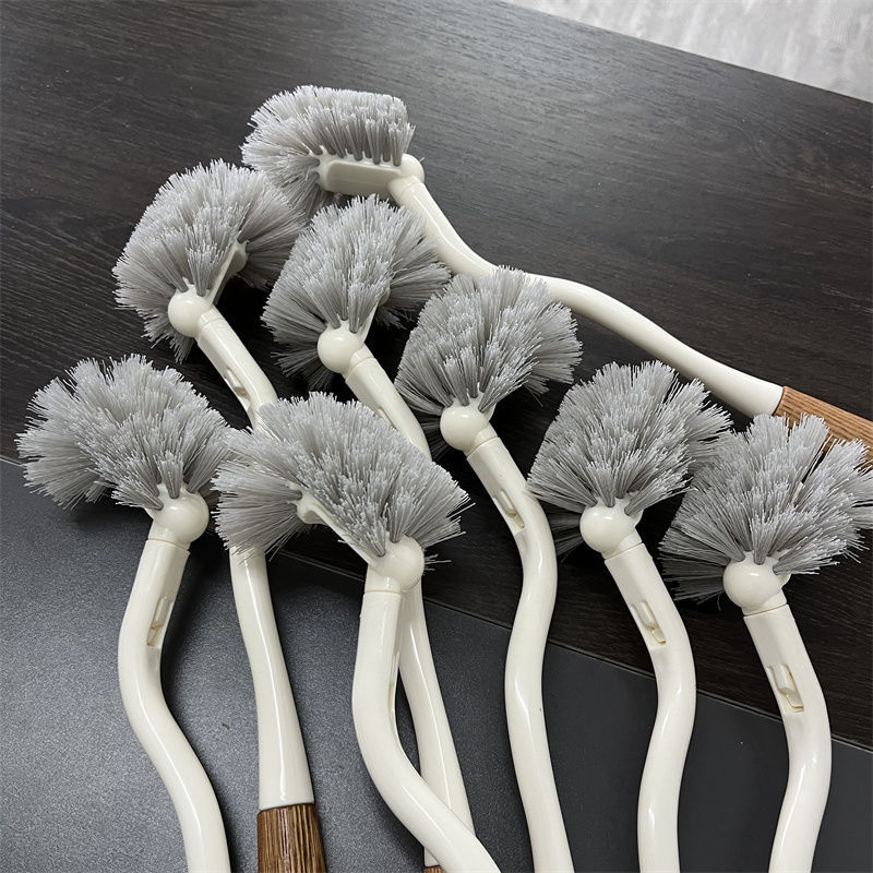 Internet-famous Japanese-style extended new no-blind-spot wooden-handle toilet cleaning brush, toilet brush for bathroom cleaning