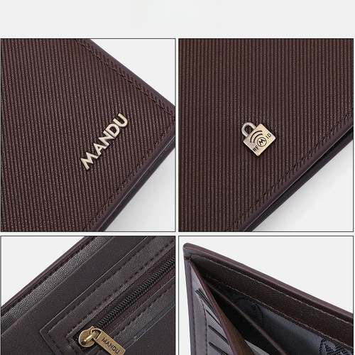 New Winston Men's Wallet PU Corduroy Short Cross-Border RFID Anti-Steal Multi-Function Card Case