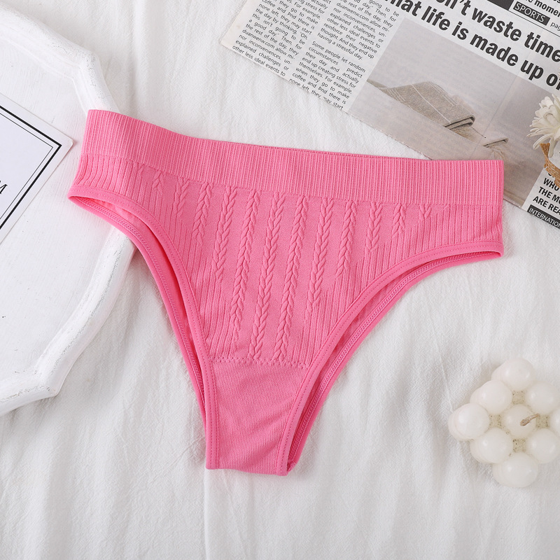 Amazon nueva ropa interior para mujer cintura media sexy abdomen deportes fitness T bragas mujeres sin costuras transpirables al por mayor