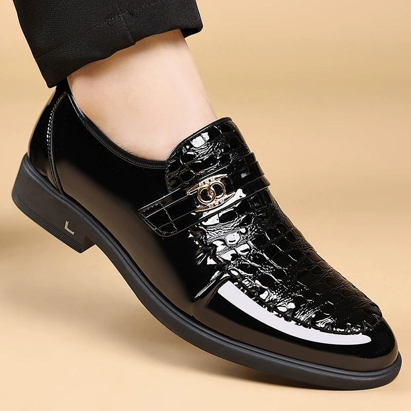 Мужские туфли весна 2025, британский стиль, новые лакированные, модные, повседневные, кожаные, 2153