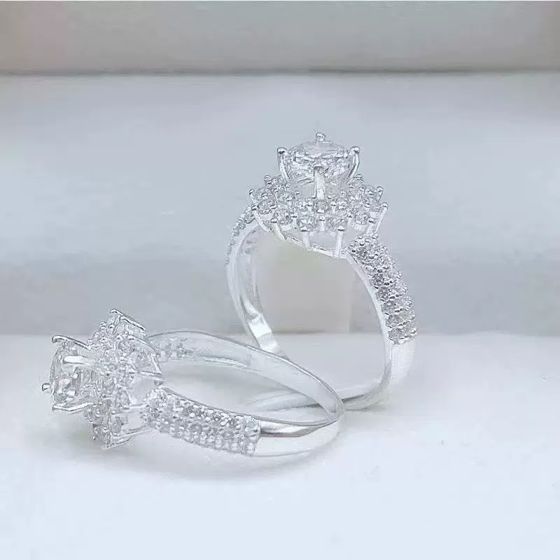 热卖eaby速卖通wish新款仿真钻石戒指 欧美时尚克拉订婚嫁指环女