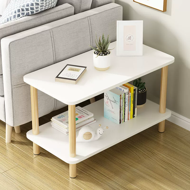 Напольная полка для хранения для гостиной, двухслойный небольшой стол, многослойный простой квадратный стол, небольшая минималистичная прикроватная тумбочка для спальни.
