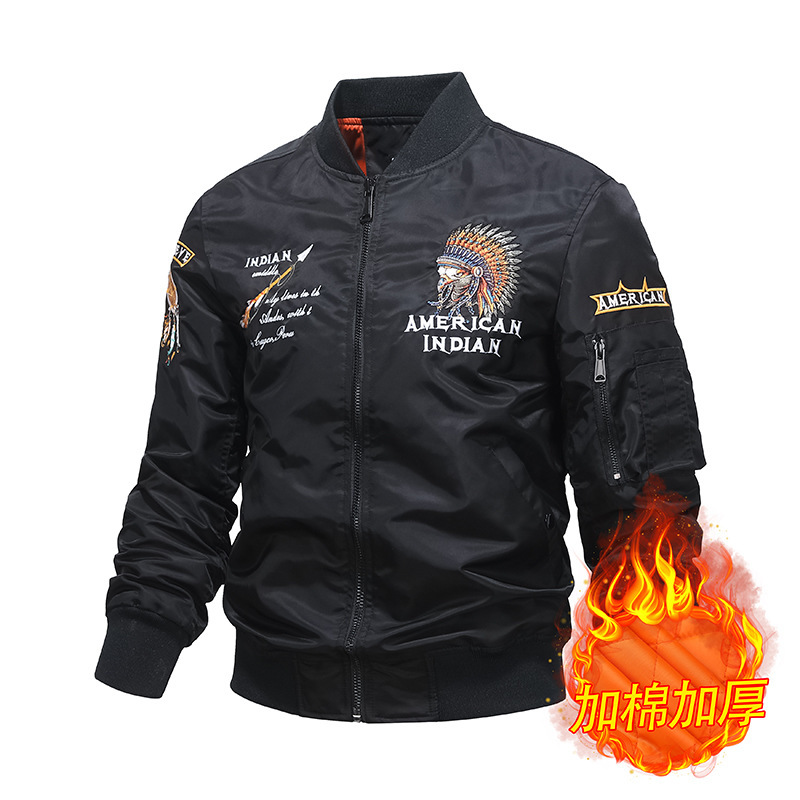 Primavera, otoño, invierno, chaqueta de piloto de la Fuerza Aérea, chaqueta de moda masculina bordada de béisbol, chaqueta de algodón, chaqueta de trabajo, chaqueta transfronteriza
