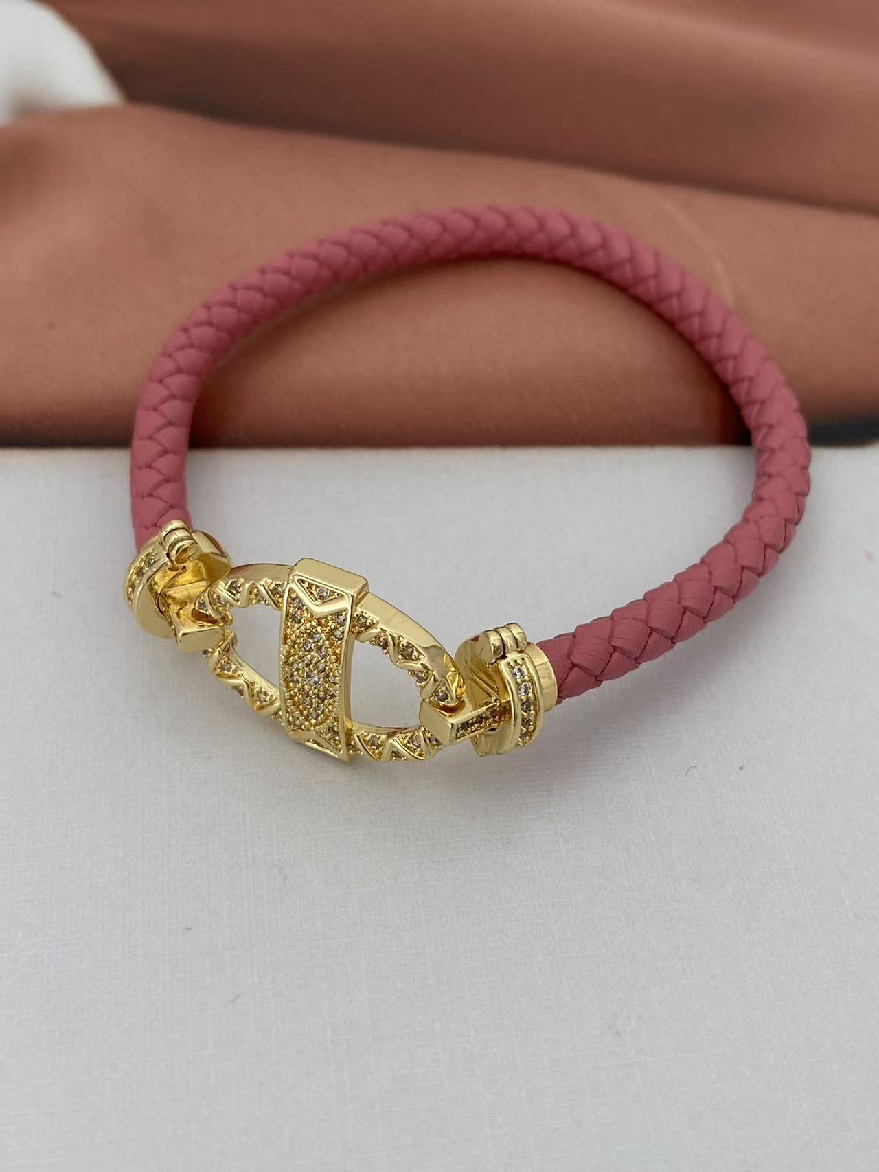 Vintage Style Classic Style Geometric Zircon Leather Rope Copper Woven Chain String Bracelets Wholesale display picture 13