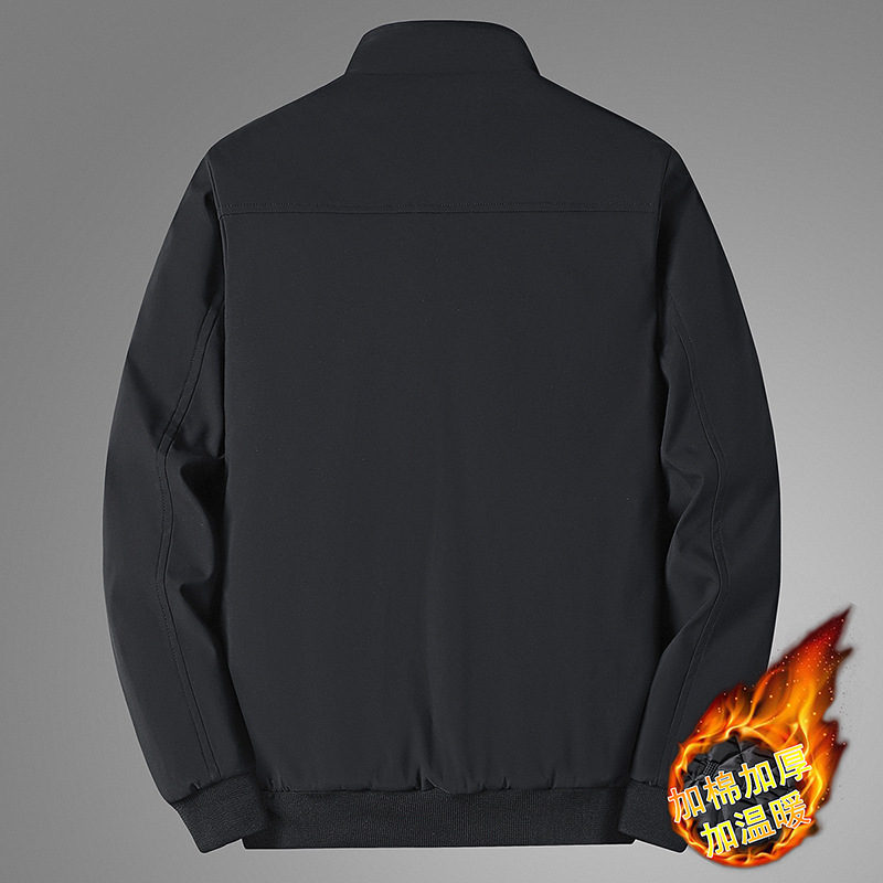 中高年のカシミヤの厚いお父さんの服のジャケットの男性の40-50-60-70おじいさんの男性の冬の服の新型の綿のコートをプラスします。