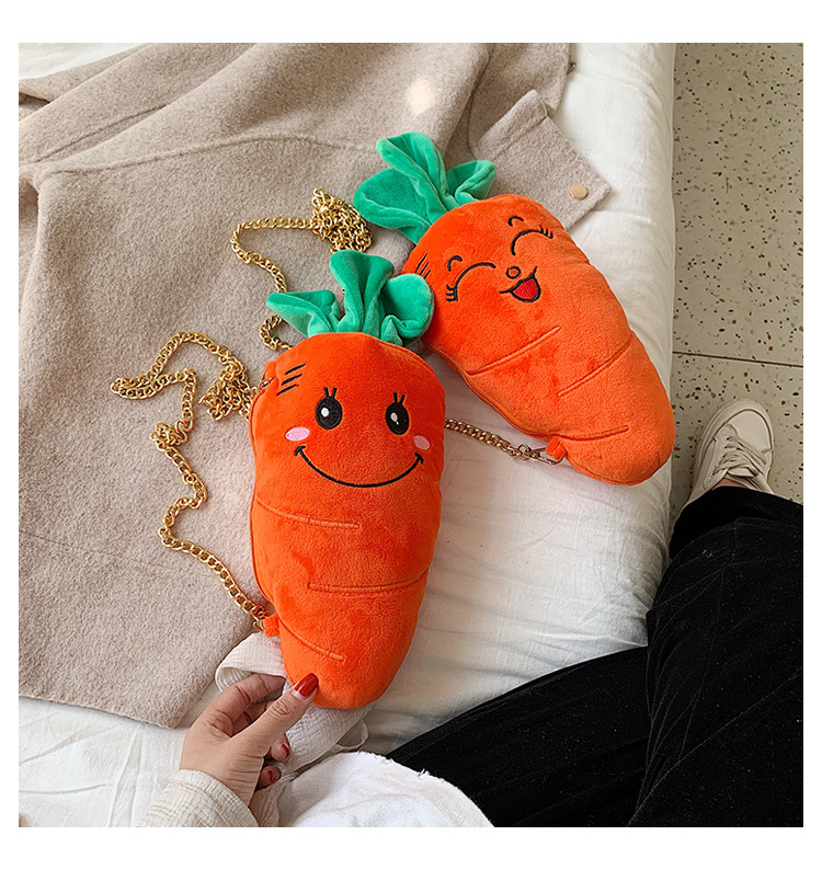 Cute Carrot Shoulder Messenger Plush Bag Wholesale Nihaojewelry display picture 49