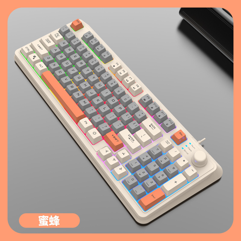 まぶしい銀狐k 82有線ゲームキーボード機械手触り電気競争発光マウスセットパソコンオフィス家庭用USB|undefined