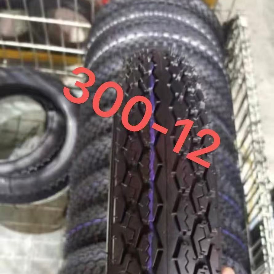 【厂家直销】300-12（圆顶紫线波浪纹）电动车三轮外胎耐磨王加厚