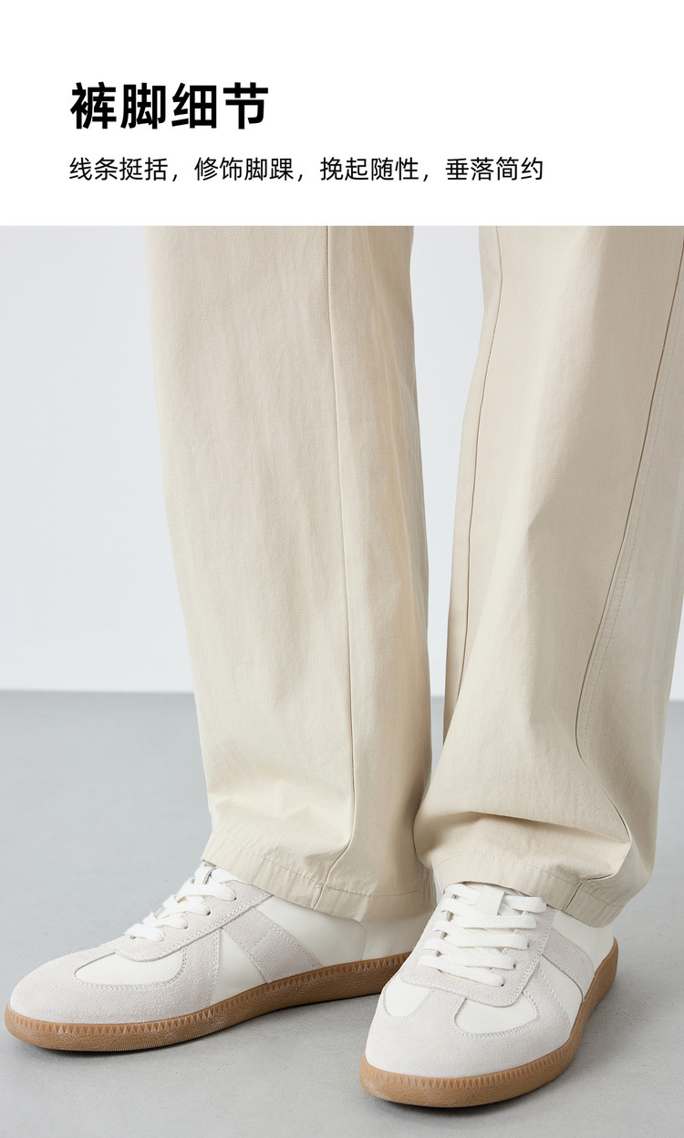 Quần kaki nam công sở chất liệu cotton pha lanh dáng suông — đen chi tiết 7
