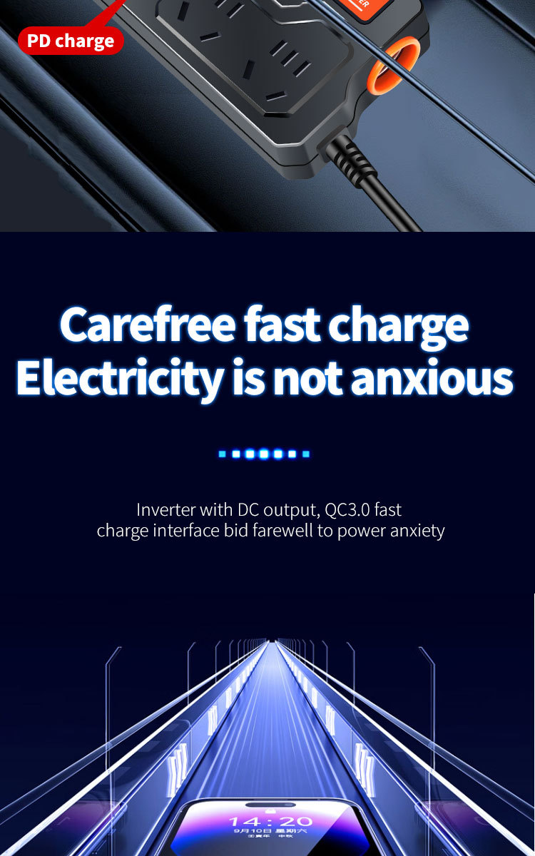 Cross-border car inverter 12V24V to 220V truck power converter multifunctional car socket charger