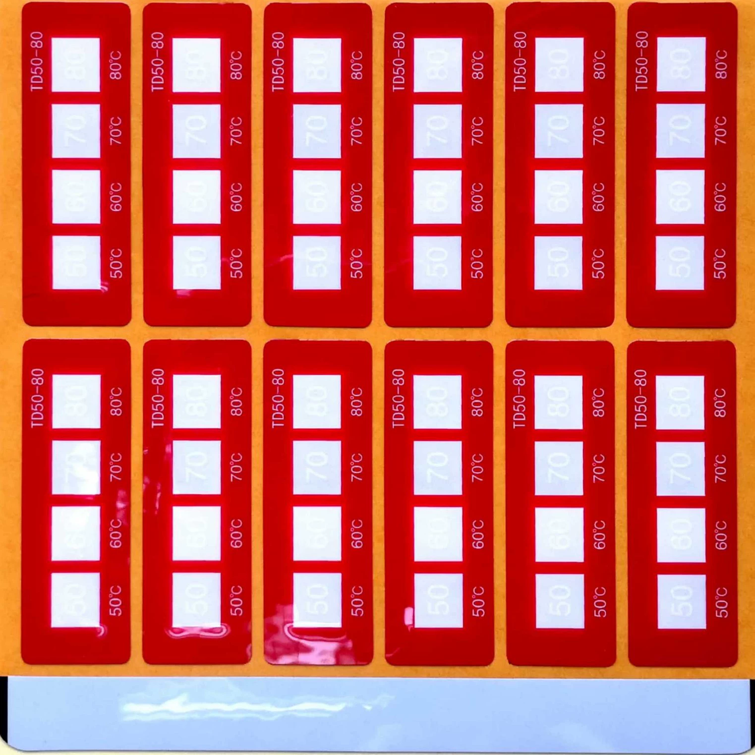 Термочувствительные наклейки для измерения температуры, меняющие цвет при 50-80 градусах, нереверсивная термочувствительная бумага для измерения температуры, индикаторная бумага для температуры 50-60-70-80 градусов