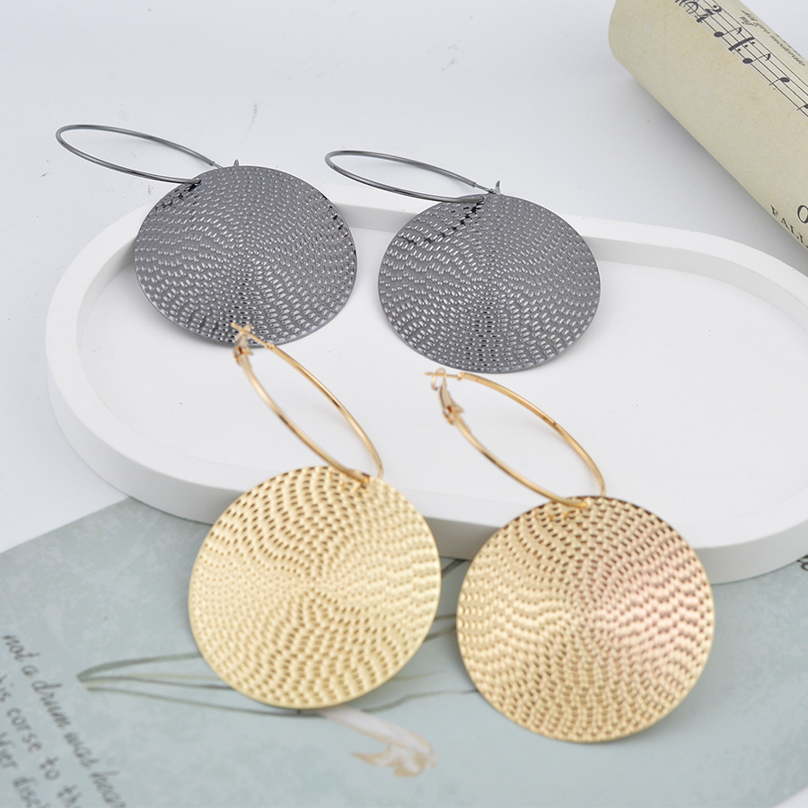 Elegante Retro Ohrstecker Rund Minimalistisch Persönlichkeitsstil_voghion.com
