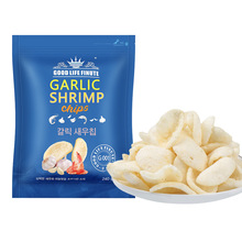 韓國進口garlic山姆趣萊福蒜味蝦片240g超大包抱抱袋巨型薯片零食