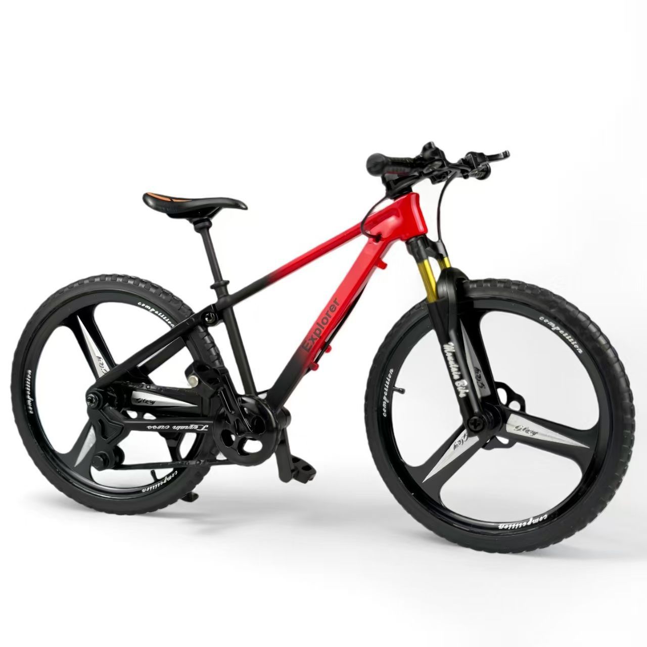 Actualización de doble amortiguación descenso de velocidad de bicicleta de montaña modelo de simulación de aleación de cola suave juguetes de metal mini coches de carreras adornos