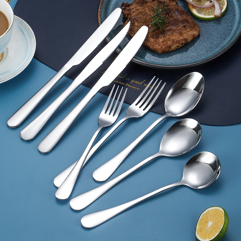 1010 cuchillo de acero inoxidable cuchillo tenedor cuchara set de cubierta de hotel de postre tenedor cuchara de hielo piezas comunes