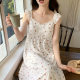 Knitted little jacquard cute cartoon suit Princess style pajamas women's summer wearable loose casual home wear