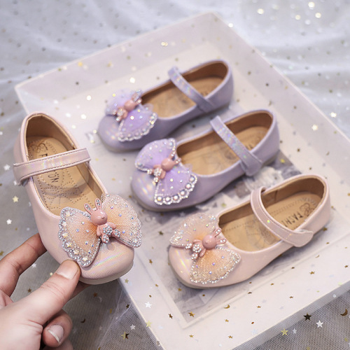 Children's Butterfly Crystal Princess Shoes, 2025 Summer, Small and Medium Size Girls' Platform Singlet for Performance