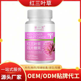 红三叶草压片糖果大豆黄铜矿物质维生素咀嚼片OEM加工定制贴牌