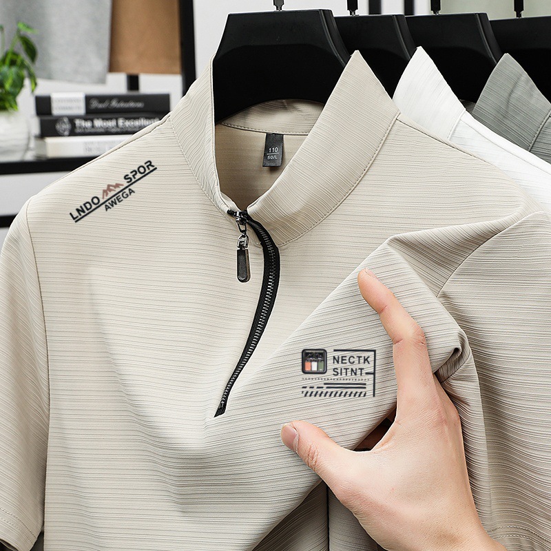 若者と中年男性向けの夏用半袖Tシャツ、カジュアルなラウンドネックの薄いTシャツ、通気性と多用途性、スポーツ紳士服、簡単に発電できます。|undefined