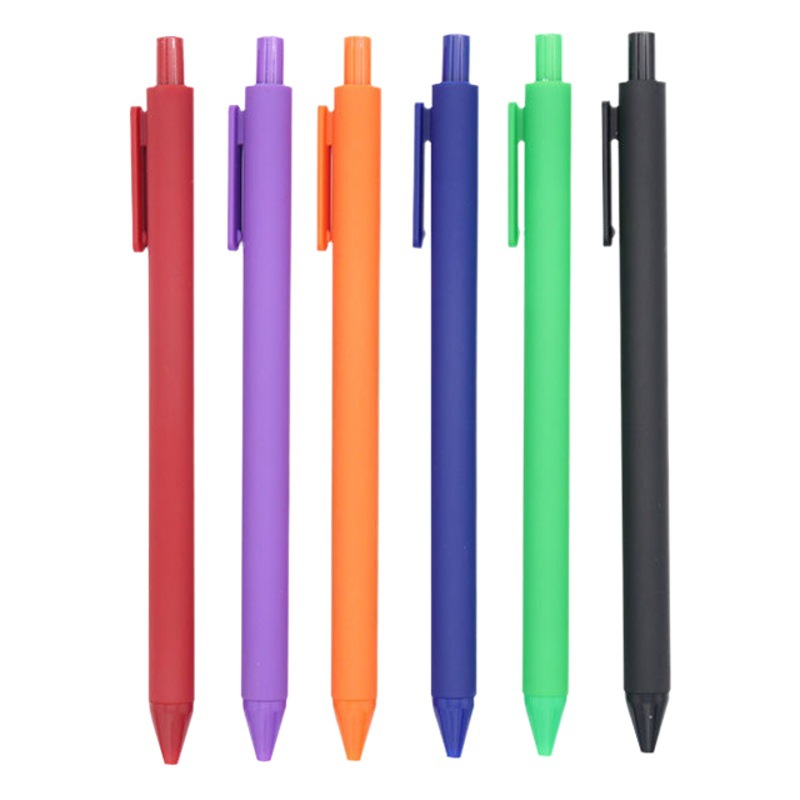 En stock al por mayor creativo simple color sólido push gel pen color caramelo macaron color spray gel pen imprimible