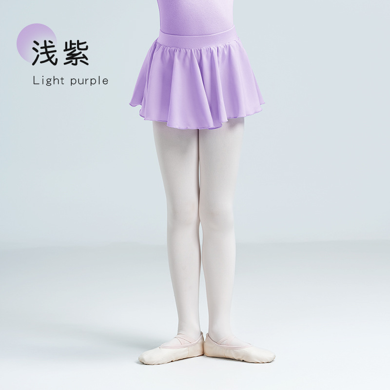 Falda de ballet para niños Nueva falda de baile de práctica de todo fósforo Falda corta Falda de gasa elástica de media longitud para niñas Falda de baile