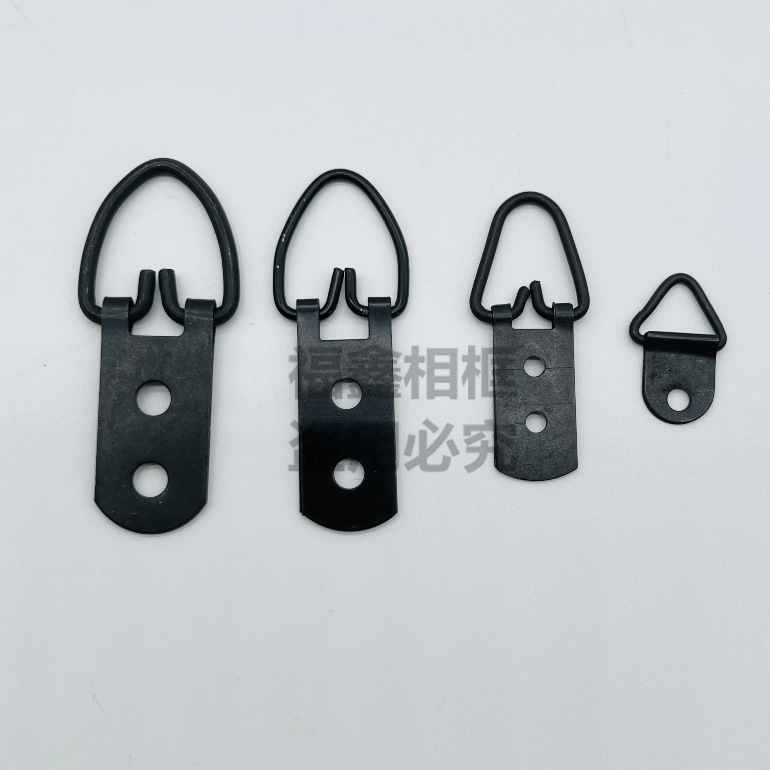 相框挂画钩字画十字绣装裱五金挂扣黑色挂钩单孔双孔吊挂200个/包