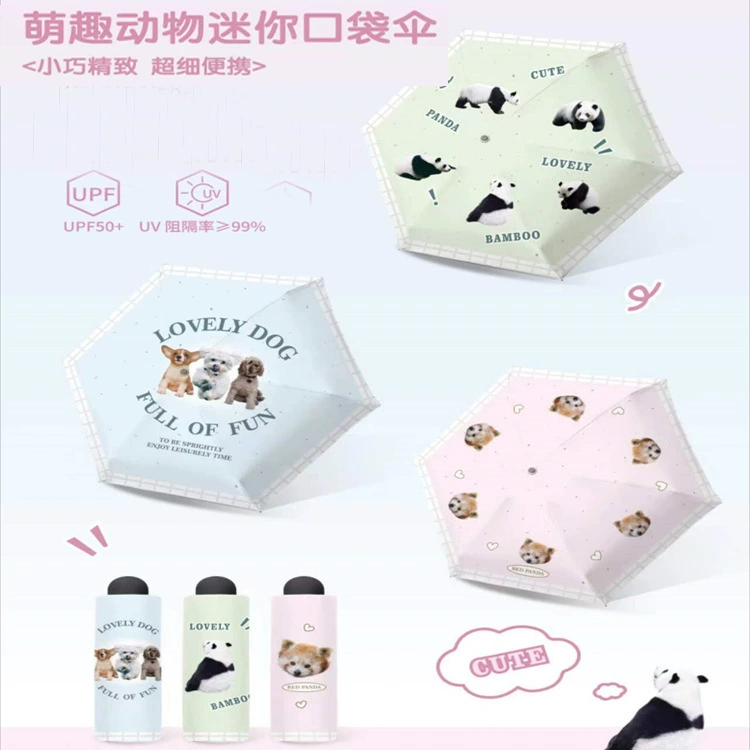 Cartoon automatic handheld umbrella, with little bears, fully automatic, sun protection