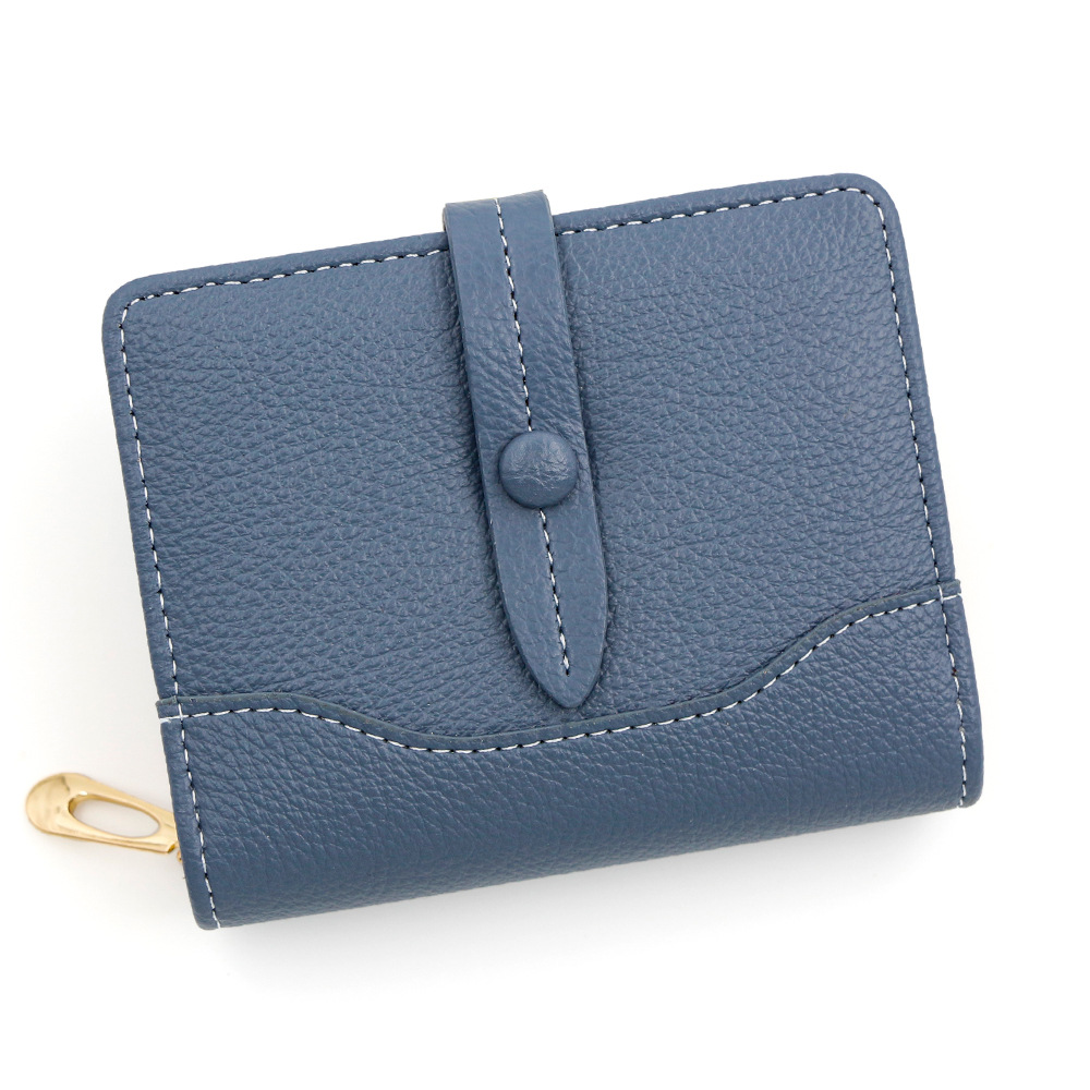 Caramelo de moda de hebilla de corto bolso de tarjeta múltiple bolso de identificación bolso de cambio con cremallera de mano