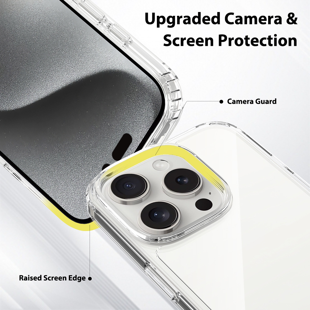 Aplicable iPhone16 Pro funda de acrílico transparente estela PC TPU dos en uno anti-caída iPhone16E