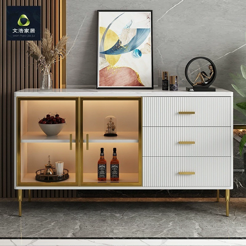 СД039 # Буфет из итальянского сланца, скандинавский современный минималистичный шкаф для хранения, винный шкаф, светлый роскошный вход